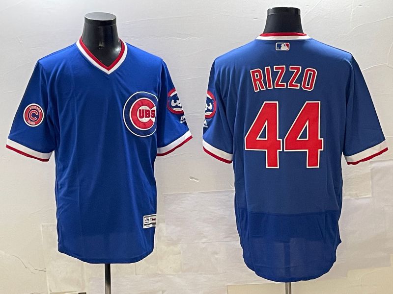 Men Chicago Cubs #44 Rizzo Blue Throwback Elite 2025 Nike MLB Jersey style 2->chicago cubs->MLB Jersey
